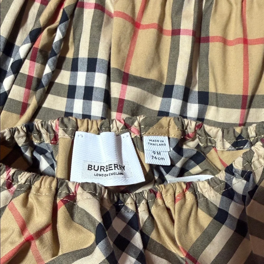 Burberry Kids Plaid Dress and Diaper Cover Set